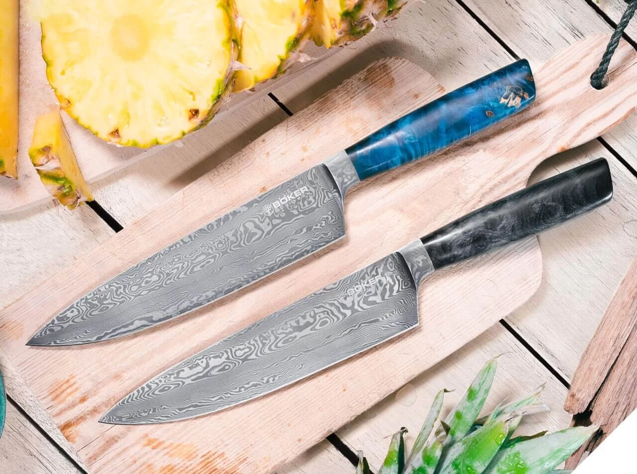 Santorini Damast Chefmesser 7 Santorini Damast Chefmesser – Bild 5