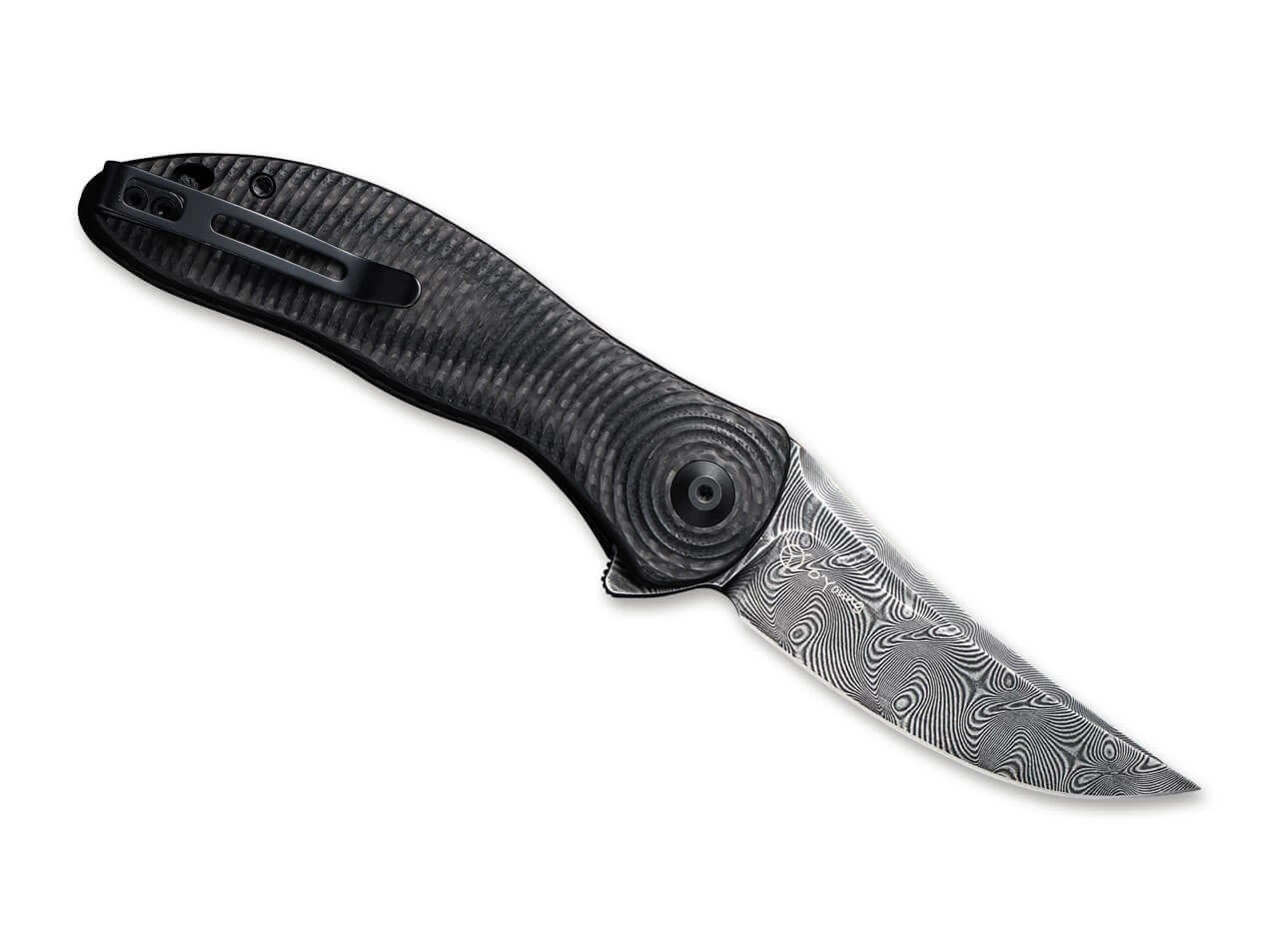 Synergy 3 Damascus G10 CF Black Trailing Point 4 Synergy 3 Damascus G10 CF Black Trailing Point – Bild 2