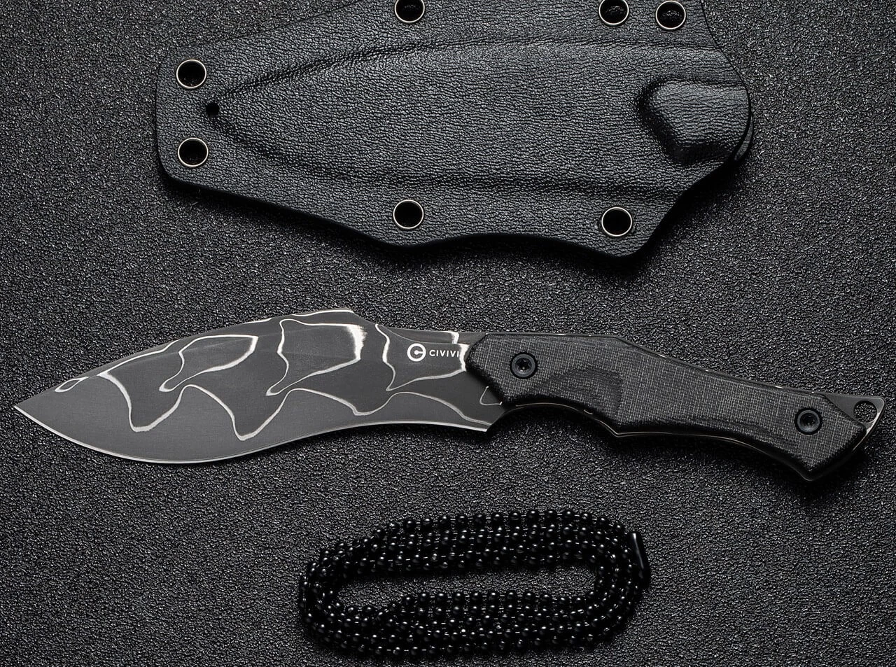 Vaquita II Micarta Black Damascus 3 Vaquita II Micarta Black Damascus