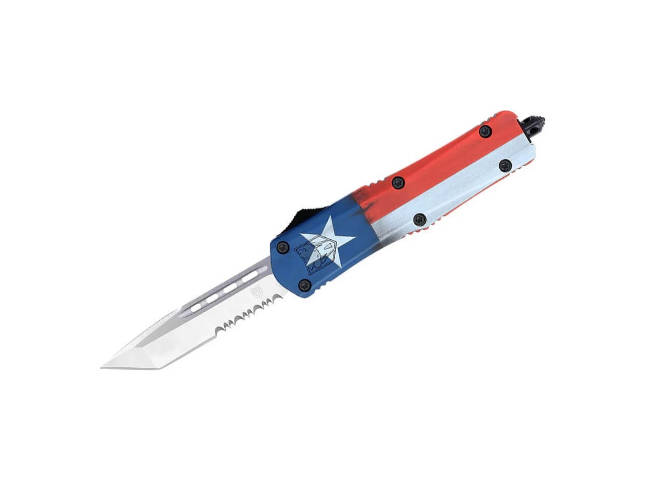 Medium FS-3 Cerakote Texas Flag Tanto Serrated 3 Medium FS-3 Cerakote Texas Flag Tanto Serrated